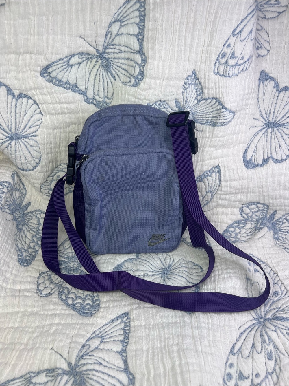Nike Crossbody Bag Fanny Hip Waist Belt Pack Messenger In Two Tone Purple